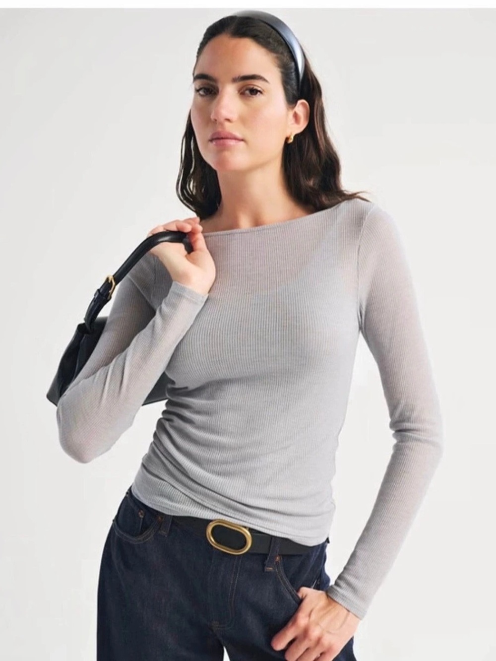 Abercrombie navy blue ribbed tank top and long sleeve top
